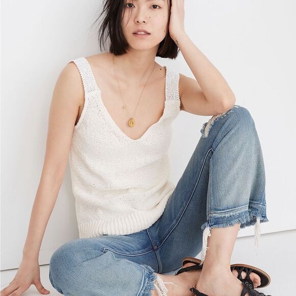Madewell Crochet-Strap Sweater Tank, Sz M - Picture 1 of 13